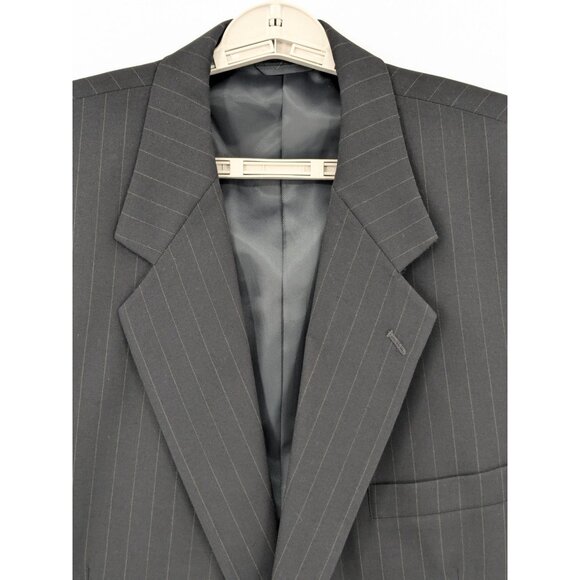 Jeffrey Banks Pinstriped 100% Wool Blazer Jacket Men Size 46L Two Button Office - Picture 6 of 13